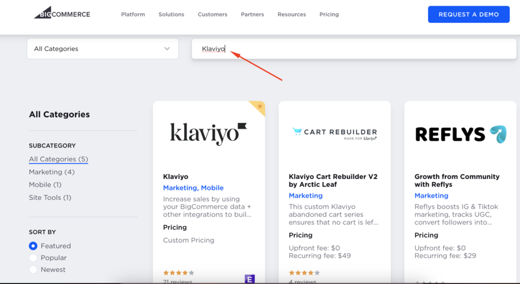 Install the Klaviyo App in BigCommerce